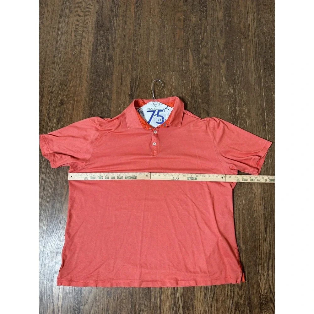 Tommy Bahama Mens XXL Polo Shirt Orange Coral Short Sleeve Marlin Logo Golf 2XL